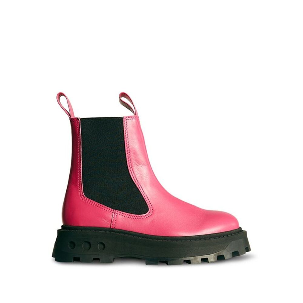 SIMON MILLER Womens Pink Pull Tab Scrambler Round Toe Wedge Combat Boots 39
